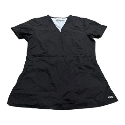 Greys Anatomy Scrub Top Women’s Size XS Barco V-Neck 2 Pocket, Black - Image 1 of 4