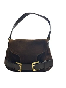 Vintage DKNY kleine Mini Handtasche evtl. Wildleder Y2K Dark Achedemia - Bild 1 von 14