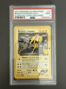 Rocket's Zapdos 15/132 Celebrations: Classic Collection Holo Pokemon TCG - PSA 9 - Picture 1 of 2