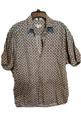 Camisa de vestir Pierre Cardin a rayas verdes y amarillas - grande para hombre Foto 1 de 3