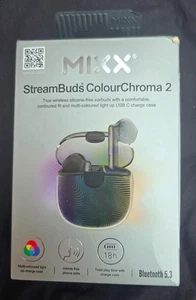 Mixx Streambuds ColourChroma 2 Black True Wireless Earbuds - Picture 1 of 5