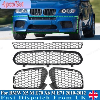 Front Bumper Grille Kits Fog Light Cover For BMW X5 M E70 X6 M E71 2010-2012 UK - Image 1 of 4