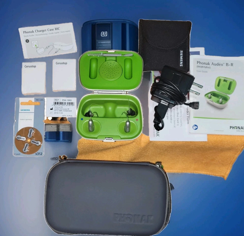 Audífonos Phonak Audeo B90-R izquierda y derecha + estuche, cable de carga, accesorios Foto 1 de 4