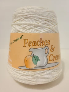 The Original Peaches & Creme 100% Cotton Cone Yarn 14 oz / 690 M White New - Picture 1 of 9