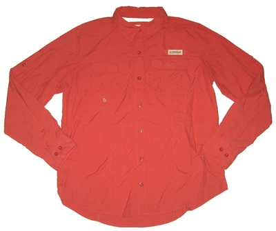 MAGELLAN Light Coral Roll-Tab Sleeve Relaxed-Fit Wicking Button-Front Shirt M - Image 1 of 4