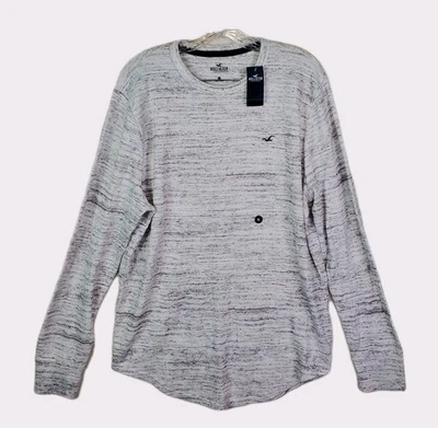 NUEVO Hollister Para hombres Tricot Crew Camisa Manga Larga Suéter Ligero XL Térmico Foto 1 de 4
