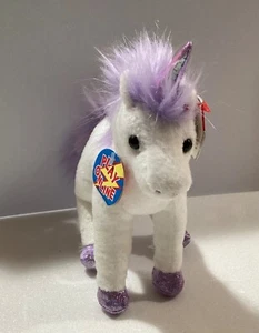 Ty 2008 Beanie Baby 2.0 Fable blanco con unicornio púrpura NUEVO - Imagen 1 de 5