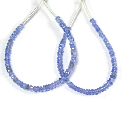 3MM Genuine A++ Tanzanite Faceted Rondelle Gemstone 3" Strand Craft Making Beads - Image 1 of 4