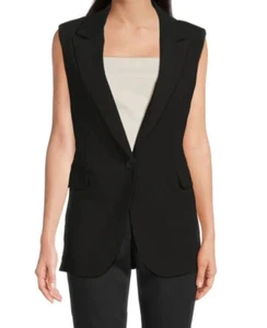 Nine West Women's Black Single Button Vest - Size L - NWT - Picture 1 of 6