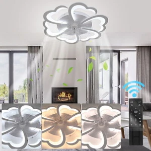 LED Deckenventilator Dimmbar Deckenleuchte mit Ventilator Wohn Schlafzimmer - Bild 1 von 11