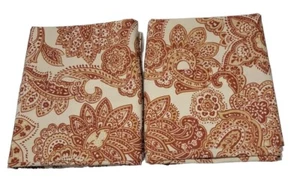 2 fundas de almohada hechas a medida bronceadas, naranjas quemadas, estampadas doradas de cachemira se adaptan a Stan/queen - Imagen 1 de 8