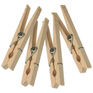 HONEY-CAN-DO DRY-01375 Clothespins,4 1/4 in L,Wooden 5DML8 - Picture 1 of 2