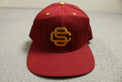 Vintage  USC Trojans Hat Cap Mens 7 1/4 Red Snapback New Era USA Made - Image 1 of 4