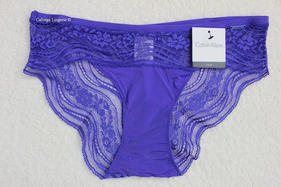 Pantalones Cortos Hipster Calvin Klein F3800 "Infinite" Nylon Encaje Púrpura, Índigo, S Nuevos con Etiquetas Foto 1 de 4