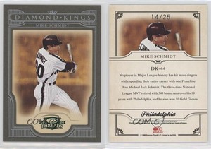 2008 Donruss Threads Diamond Kings Green Framed /25 Mike Schmidt #DK-44 HOF
