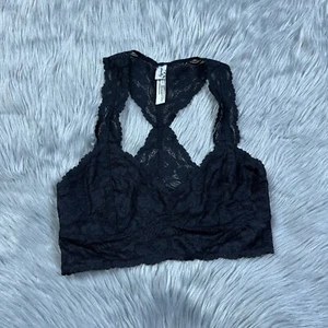 Intimately Free People Black Lace Racerback Bralette Size Small - Picture 1 of 4