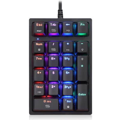 Numeric Mechanical Keyboard 21 Keys USB Wired Keyboard 13 RGB OUTEMU Red Switch - Image 1 of 4