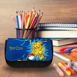 Pokemon Personalised Black Pencil Case / Vanity Case -Add Name-PCB 1025 - Picture 1 of 3