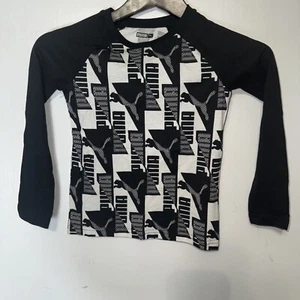 Puma Black Long Sleeve Graphic Tee Youth Boys Size Small Size 5 - Picture 1 of 4