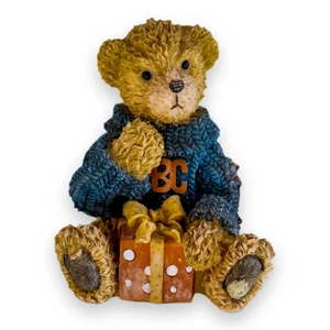 Boyds Bailey Cheerleader blauer Teddybär mit Geschenk Figur Wohndeko - Bild 1 von 4
