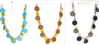 Sobral Fichas N34 Dije Discos Tono Plata Cadena Hecho por Artista Collar Surtido Foto 1 de 4