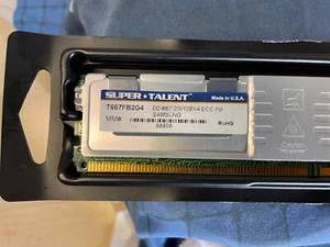 Memoria T667FB2G4 Super Talent 2GB PC2-5300 DDR2-667MHz ECC Fully Buffered - Foto 1 di 2