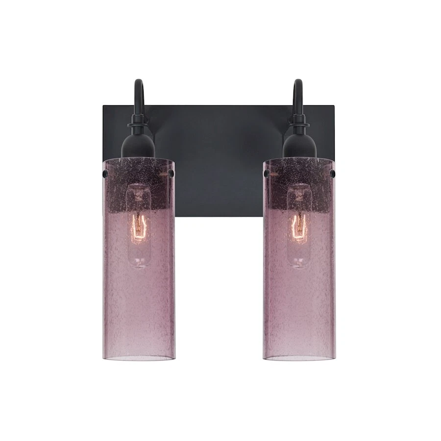 Besa Lighting Juni 10 2 Light Bathroom Vanity, Black/Purple - 2WG-JUNI10PL-BK - Image 1 of 1