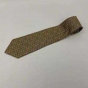 Haggar Black Label Men's Tie Necktie Brown White Gray Multi-color 100% Silk 