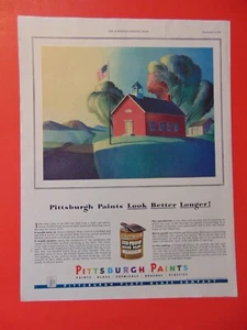 Anuncio impreso de arte fotográfico Little Red School House 1948 PITTSBURGH PAINTS - Imagen 1 de 1