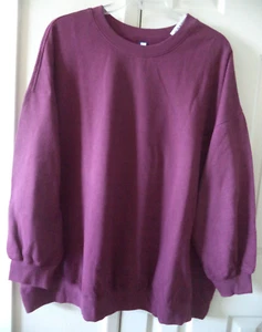 Updated Classic Burgundy Berry Oversize Fleece Sweatshirt 2XL 3X 20 22 24 XXL - Picture 1 of 5