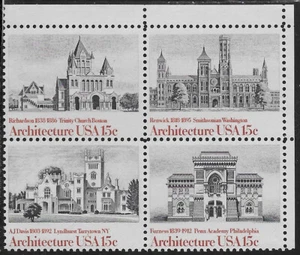 US Scott 1838-41, American Architecture, 1980, block of 4, OG, NH - Picture 1 of 1