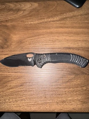 First Production Run Benchmade  Aileron Serrated Knife Black Blade, G10 Handle - Image 1 of 4