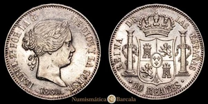 Isabel II (1833-1868). 10 reales. 1860. Madrid. (Cal-537). Ag. 12,91 gramos. Peq - Bild 1 von 3