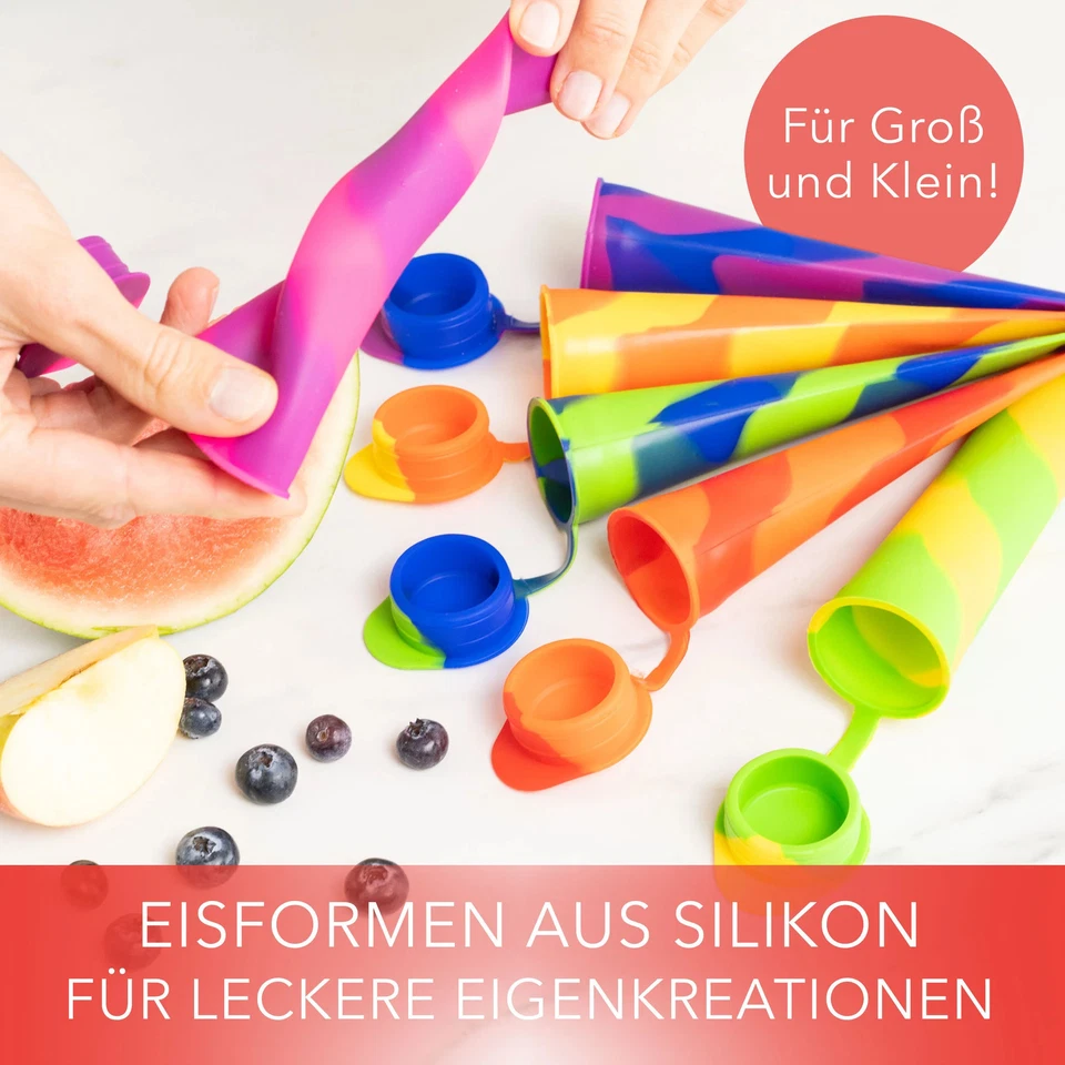AVANA Wiederverwendbare Eisformen aus Silikon EIS am Stiel Eiscreme