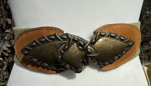 Cinturón elástico vintage Day-Lor para mujer con hebilla de metal/cuero hebilla de latón nuevo con etiquetas S/M - Imagen 1 de 4
