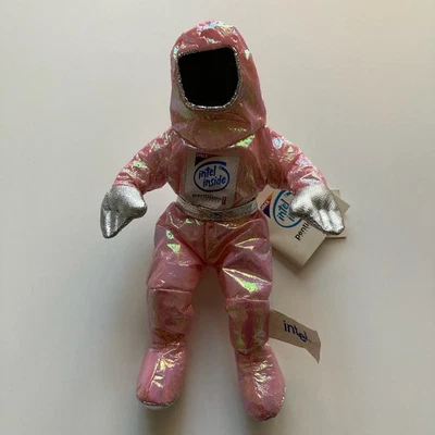 INTEL INSIDE SPACE MAN 1997 BUNNY PEOPLE Pentium Pink plush beanie w/tags - Image 1 of 2