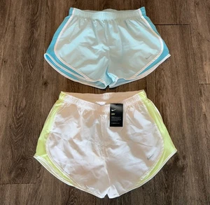 Nike Dri-fit Tempo Dry Women's Shorts Lot Of 2 Athletic Jogging Blue White Large - Picture 1 of 8