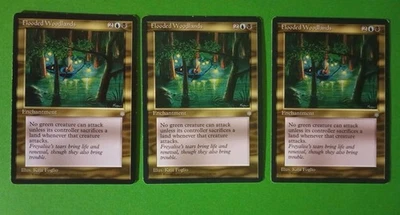 Magic the Gathering MTG Ice Age FLOODED WOODLANDS  X 3  LP/EX Rare 1995! - Image 1 of 3