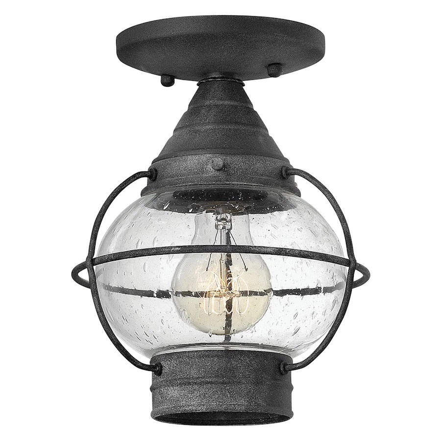 Hinkley Lighting Cape Cod 1 Light Outdoor Flush Mount, Aged Zinc - 2203DZ - Image 1 of 1