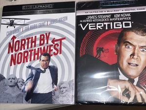 North by Northwest 4K UHD Blu-ray Digital w/slipcover & Vertigo Alfred Hitchcock - Picture 1 of 5