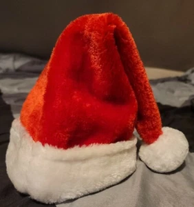 Red Plush Santa Hat White Faux Fur Trim Costume Small/Child - Picture 1 of 2
