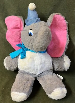 Disney Dumbo Plush 14 Inch Vintage California Stuffed Toys Animal w/Blue Ribbon - Image 1 of 4
