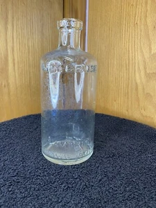 Vintage Listerine Glass Bottle ~ Lambert Pharmacal Company 7" in. Clear Glass - Picture 1 of 8