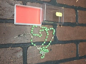 vintage christian Catholic rosary Green Beads - Picture 1 of 2