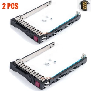 2 Pack HP 651687-001 2.5" SAS SATA HDD Tray Caddy G8 Gen8 G9 Gen9 DL380p DL360p - Afbeelding 1 van 9