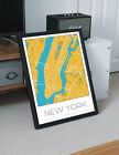 New York Manhattan City Map Poster Wall unframed Art Print USA FREE P&P