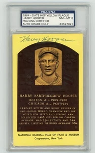 Harry Hooper Signed Baseball HOF Plaque Postcard PSA DNA Auto 8 NM-MT - Picture 1 of 2
