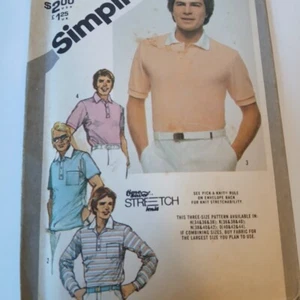 VTG '80s Simplicity 9994 Mens Polo Shirts Sleeve Length Variations Size 40 - 44 - Picture 1 of 5