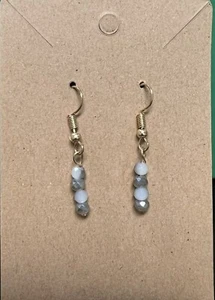 greige stone drop earrings - Picture 1 of 3