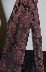 Vintage 1970s Trend of London NeckTie Tie Black Copper Paisley Peter Drew 54" - Picture 1 of 6